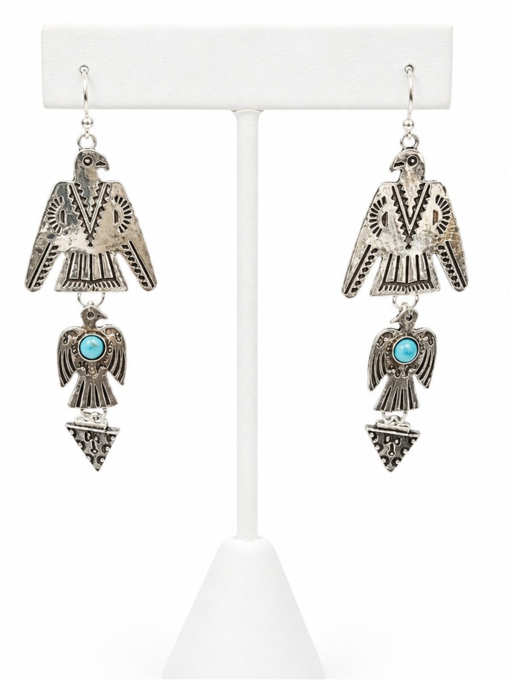 Southwestern thunderbird dangle earrings